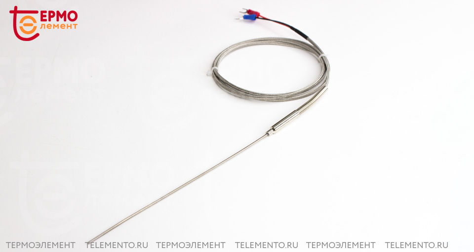 Термопара ТЭИ-02 тип K, 1.5 x 100 мм, вывод 2 м фото №2 Термоэлемент