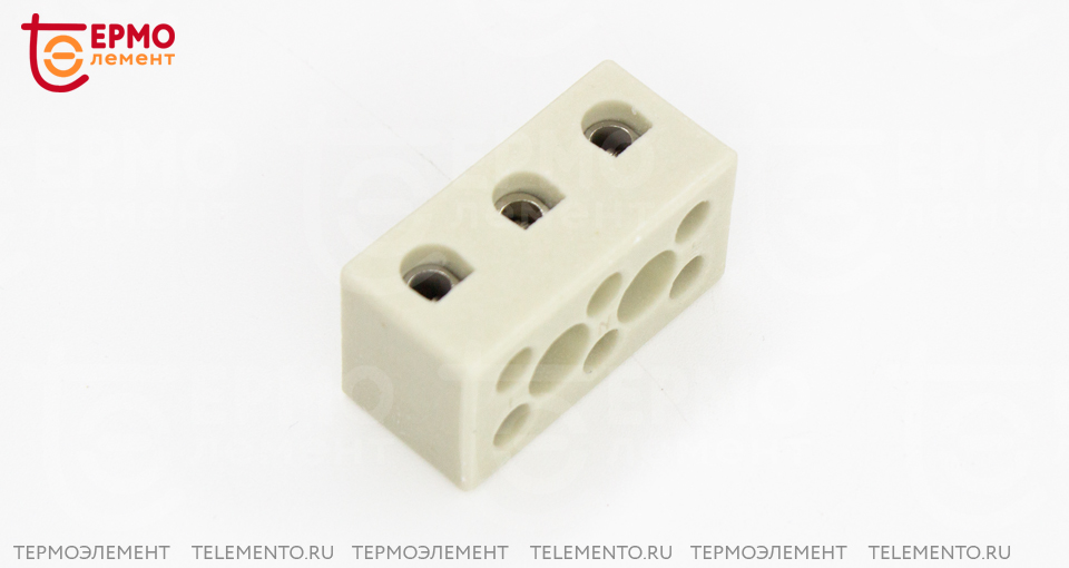 Колодка клеммная керамическая SLA 603-9 на 3 контакта закрытая 4 мм2 фото №5 Термоэлемент