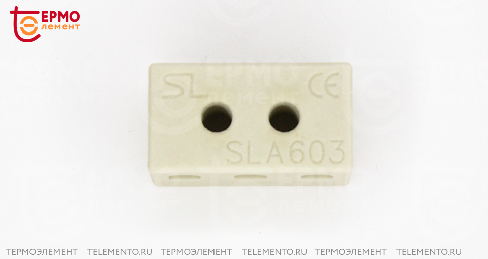 Колодка клеммная керамическая SLA 603-9 на 3 контакта закрытая 4 мм2 фото №3 Термоэлемент